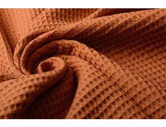 Waffle Pique Orange Brique