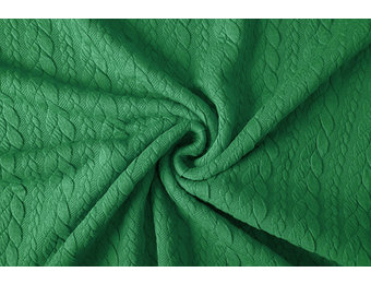 Strickstoff Zopfmuster Jersey Grassgrün