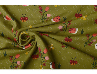 Baumwolljersey Gastropoda Moosgrün