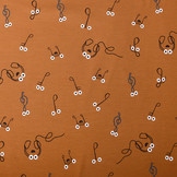 Cotton Jersey Music Note Rust Brique