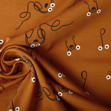 Cotton Jersey Music Note Rust Brique