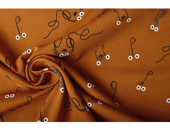 Baumwolljersey Musik Note Rust Brique