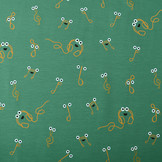 Cotton Jersey Muzieknoot Zeegroen