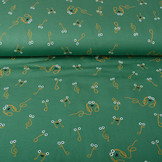 Cotton Jersey Music Note Sea Green