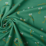 Cotton Jersey Music Note Sea Green