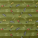 French Terry Strepen Muziek Groen