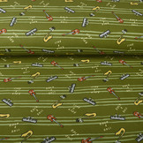 French Terry Stripes Music Green