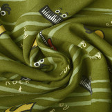 French Terry Stripes Music Green