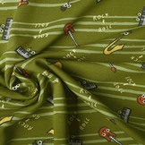 French Terry Stripes Music Green