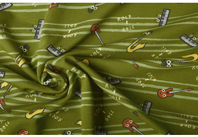 French Terry Streifen Musik Grün