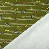 French Terry Stripes Music Green