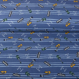 French Terry Strepen Muziek Blauw