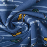 French Terry Strepen Muziek Blauw