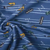 French Terry Strepen Muziek Blauw