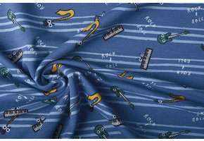 French Terry Stripes Music Blue