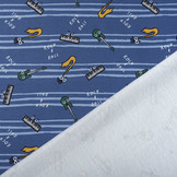 French Terry Strepen Muziek Blauw