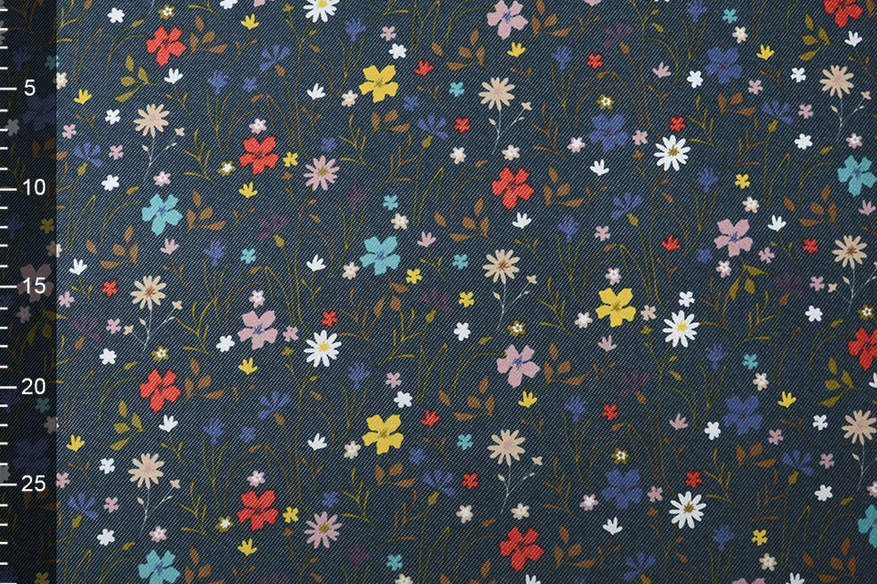 Jogging Alpenfleece Denim Bloemen Marine Blauw