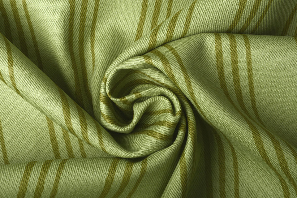 Cotton Twill Stripes Green