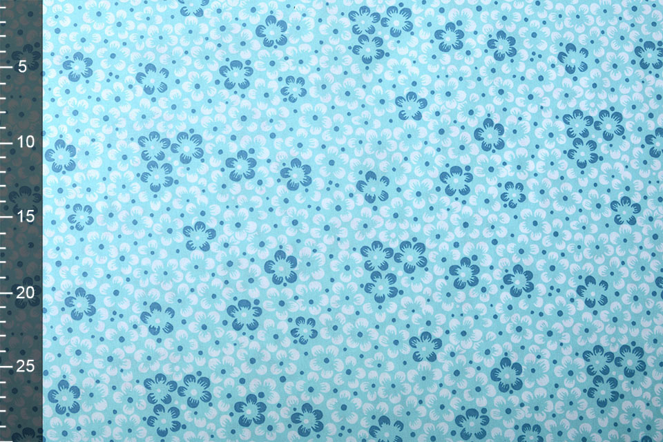 100% Cotton Annefleur Light Aqua