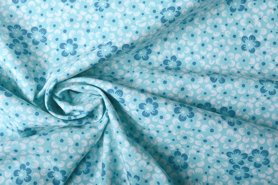 100% Cotton Annefleur Light Aqua