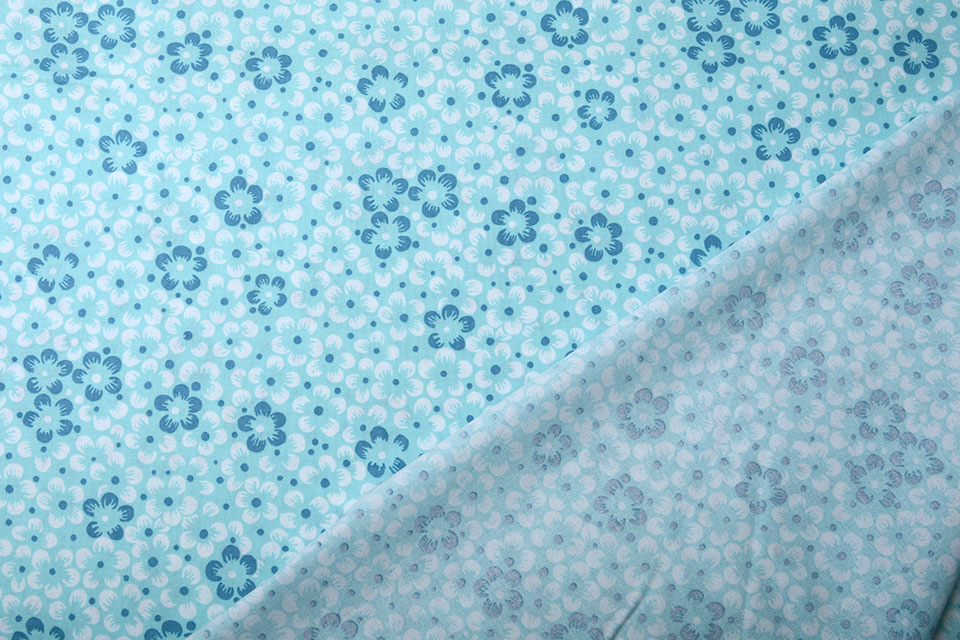 100% Cotton Annefleur Light Aqua