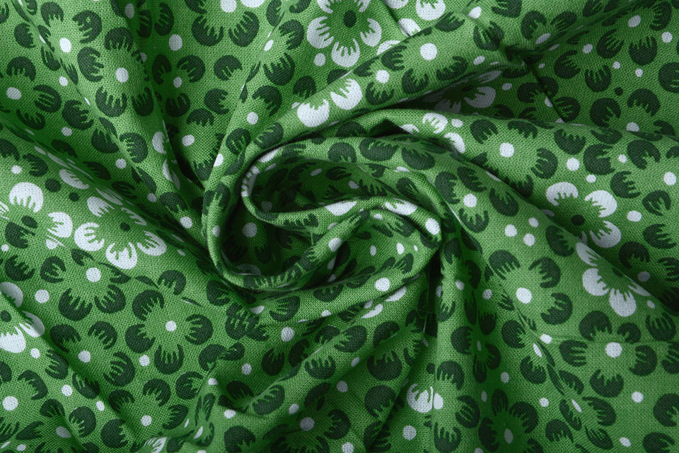 100% Cotton Annefleur Green