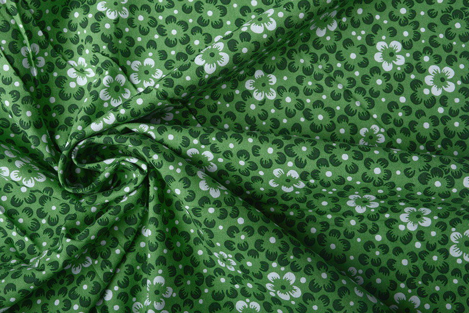 100% Cotton Annefleur Green