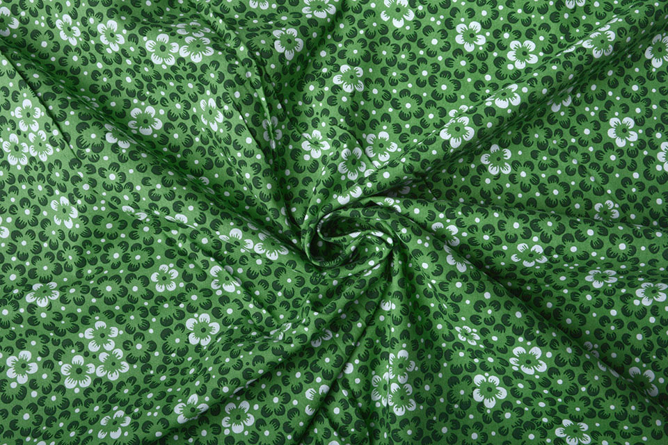 100% Cotton Annefleur Green