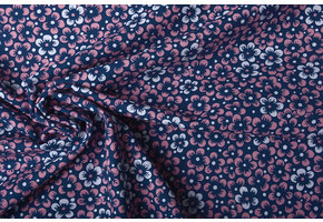 100% Katoen Annefleur Marine Blauw