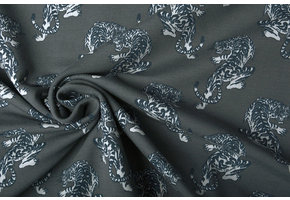 French Terry Tiger Grau