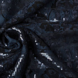 Kant Pailletten Noralie Marine Zwart