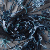 Mesh Geborduurd Pailletten Milou Blauw