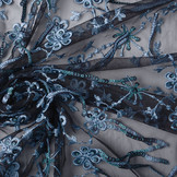 Mesh Geborduurd Pailletten Milou Blauw