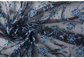 Mesh Embroidered  Sequins Milou Blue