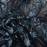 Mesh Geborduurd Pailletten Milou Blauw