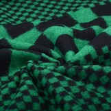 Panel Gestrickter WollStoff  Kariert Grün