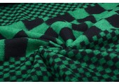 Panel Knitted Woolen fabric Checkered Green