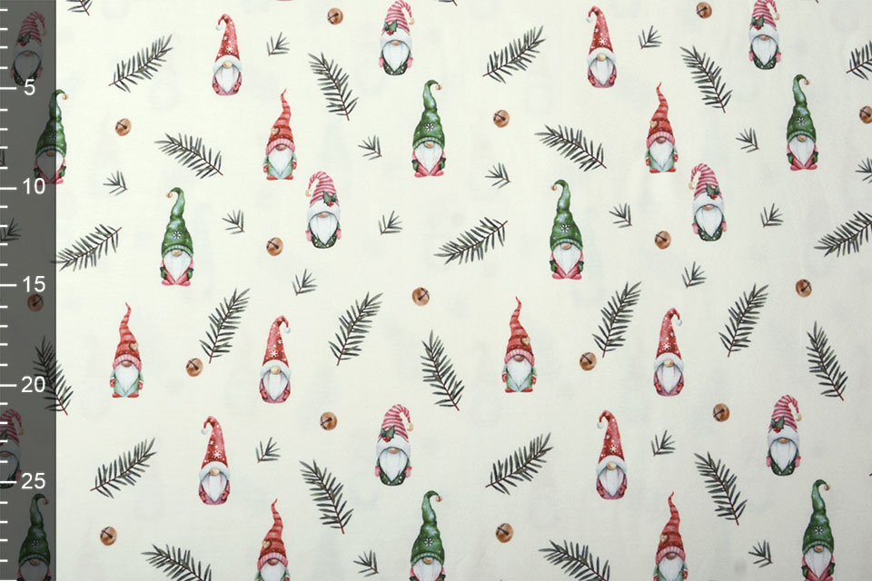 Cotton Jersey Christmas Gnome Creme