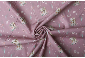 100% Digital Cotton Lion Cub Dark Old Pink