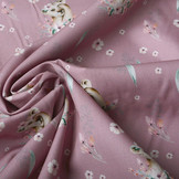 100% Digitaal Katoen Leeuwenwelpje Donker Oud Roze