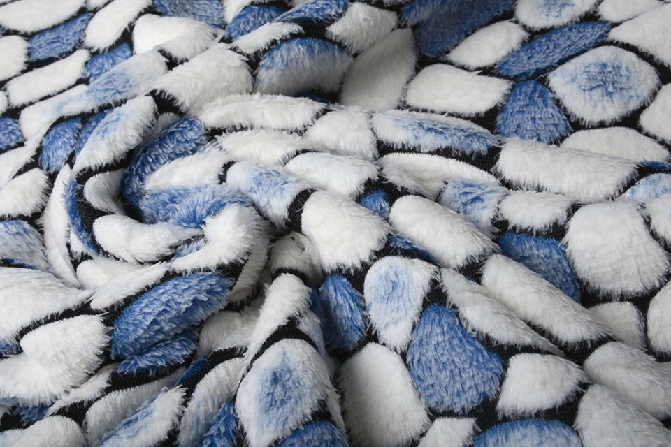 Coral Fleece Flagstones Blue