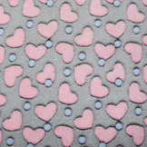 Coral Fleece Rosa Herzen Grau