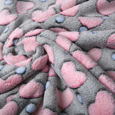 Coral Fleece Roze Hartjes Grijs