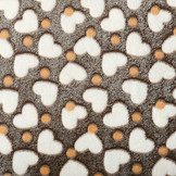 Coral Fleece Creme Hartjes Bruin