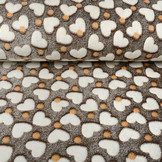 Coral Fleece Creme Hartjes Bruin