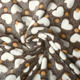 Coral Fleece Creme Hearts Brown