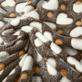 Coral Fleece Creme Hearts Brown