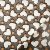 Coral Fleece Creme Hartjes Bruin