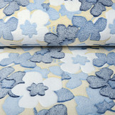 Coral Fleece Große Blumen Blau