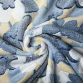 Coral Fleece Grote Bloemen Blauw